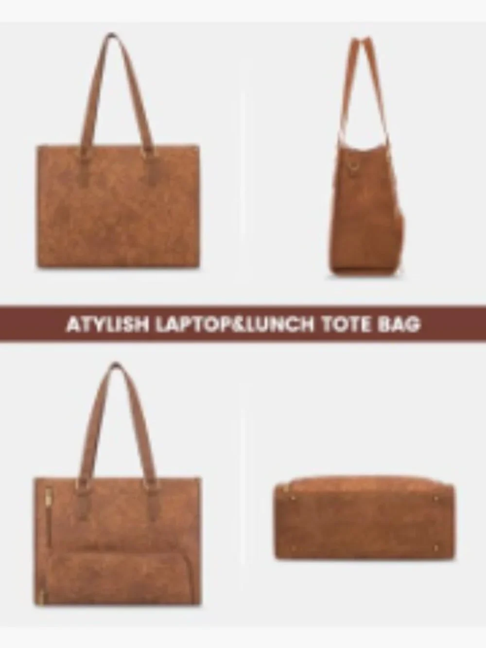 Quilted Lunch Tote Bag 17.3 Inch Laptop Insulated Cooler Bag with Matching